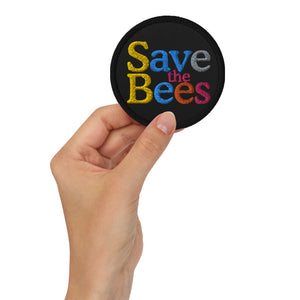 SAVE THE BEES:  Embroidered patch